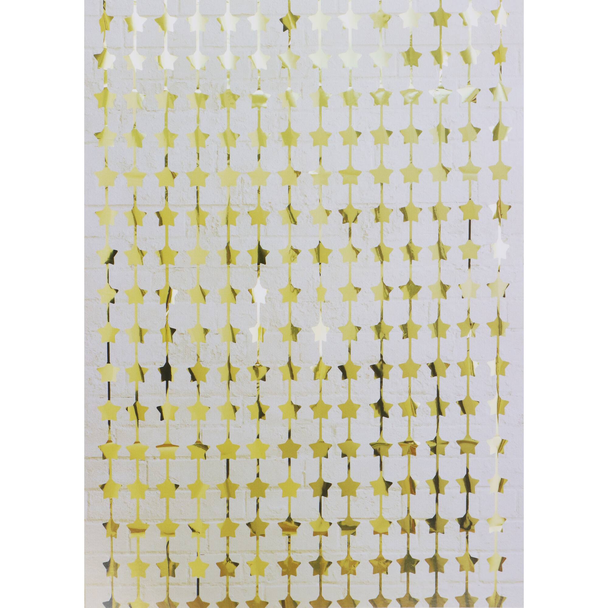 6.25 ft. Gold Star Fringe Curtain by Celebrate It™